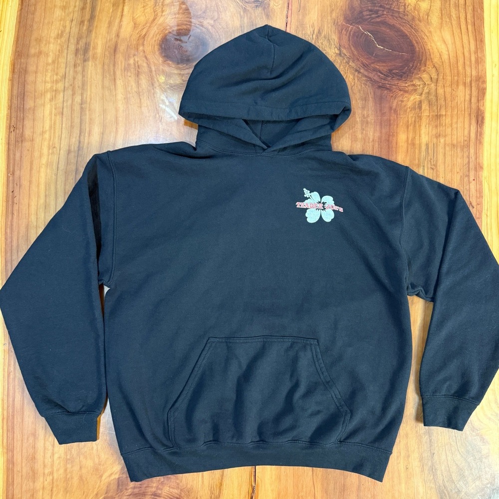 Trader Joes Men's Sweatshirt Gildan Large Hoodie Hooded Cotton Logo Y2K K3-10